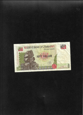 Zimbabwe 50 dollars 1994 seria4476555 foto