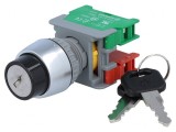 Comutator Rotativ cu Cheie 22mm 2NC NO