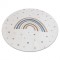 Covor BONO 8302 cerc Curcubeu, inimioare crem / maro, cerc 120 cm
