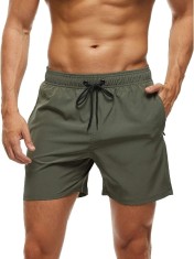 Sort de baie pentru barbati Aisprts, cu buzunare, verde, M - OUTLET