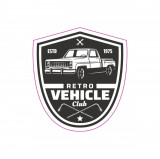 Abtibild &amp;quot;RETRO VEHICLE CLUB&amp;quot; Cod: TAG 012 / T2 Automotive TrustedCars, Oem