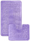 Set 2 Covorase Baie Model Ethnic 2539, Marimi 50 x 80 40 x 50 cm, Mov, Antiderapant, Antialergic, Polipropilena