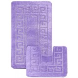 Set 2 Covorase Baie Model Ethnic 2539, Marimi 50 x 80 40 x 50 cm, Mov, Antiderapant, Antialergic, Polipropilena