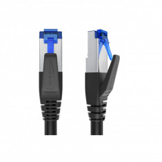 Cablu de retea Ethernet Cat 7 (10 Gbit s, fibra optica, mufa RJ45, negru) - NOU
