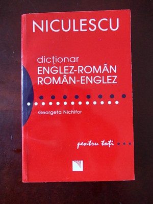 dictionar englez roman, roman- englez- NICHIFOR, r3d foto