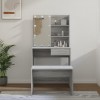 VidaXL Set măsuță de toaletă cu LED, sonoma gri, lemn prelucrat