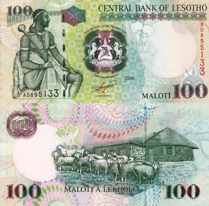 LESOTHO 100 maloti 2009 UNC!!!