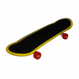 Mini Skateboard IdeallStore&reg;, Fingerboard Light, LED, 9.5 cm, negru