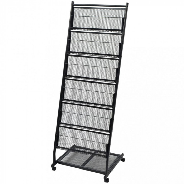 vidaXL Raft reviste A4, 47,5x43x133 cm, negru 30100