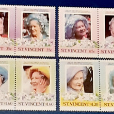 ST.VINCENT 1975 Regina ElIsabeta II, QUEEN MOTHER , SERIE PERECHE MNH