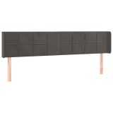 Cumpara ieftin Tablie de pat cu aripioare gri inchis 163x16x78/88 cm catifea