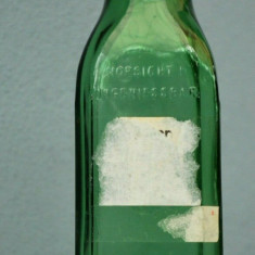 Lot de 2 Sticla veche de Farmacie, sticla verde, Apa oxigenata ? anii '50