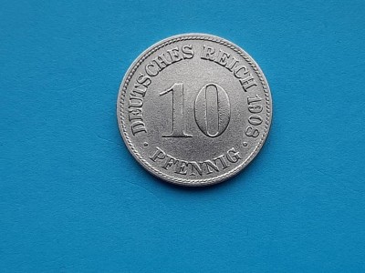 10 Pfennig 1908 Lit. D -Germania-XF+ foto