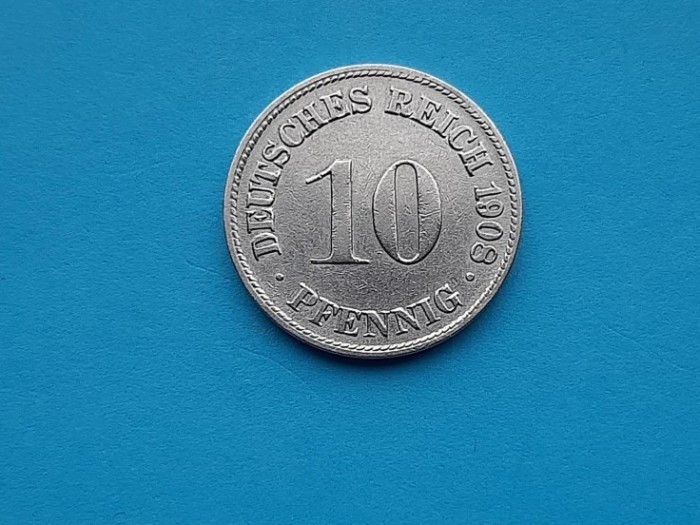 10 Pfennig 1908 Lit. D -Germania-XF+