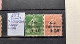 1929-Franta-YT=253-254-2 val.-MNH+MH-YT=+85 E, Stampilat