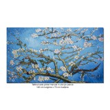 Tablou celebru pictat manual living, Migdal inflorit, 120x70cm pictura ulei pe panza, reproducere Vincent van Gogh