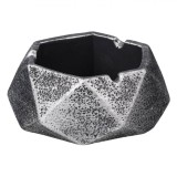 Scrumieră Ceramică, Hexagonală, Argintie, 10.5x10.5x5 cm