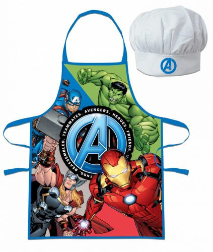 Set sort si boneta de bucatarie pentru copii Avengers