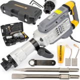 Picamer Ciocan Demolator Profesional HEX 3300W, Forta Impact 65J, 2000 BPM - Valiza cu Roti si Accesorii Inclus