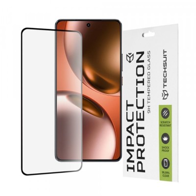 Folie de protectie Ecran Techsuit pentru Realme GT 7, Sticla Securizata, Full Glue, 111D, Neagra foto