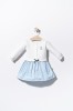 Rochita Fetite Bumbac Tongs Baby Cats, 9-12 luni, Albastru, Maneca Lunga, Imprimeu Pisici