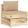 VidaXL Canapea de mijloc modulară cu perne, verde, lemn impregnat 3074510