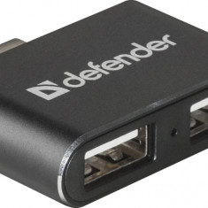 Hub Usb Defender Quadro Dual 2xUsb TypeC- Micro Usb 0.5A Negru