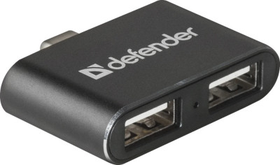 Hub Usb Defender Quadro Dual 2xUsb TypeC- Micro Usb 0.5A Negru foto