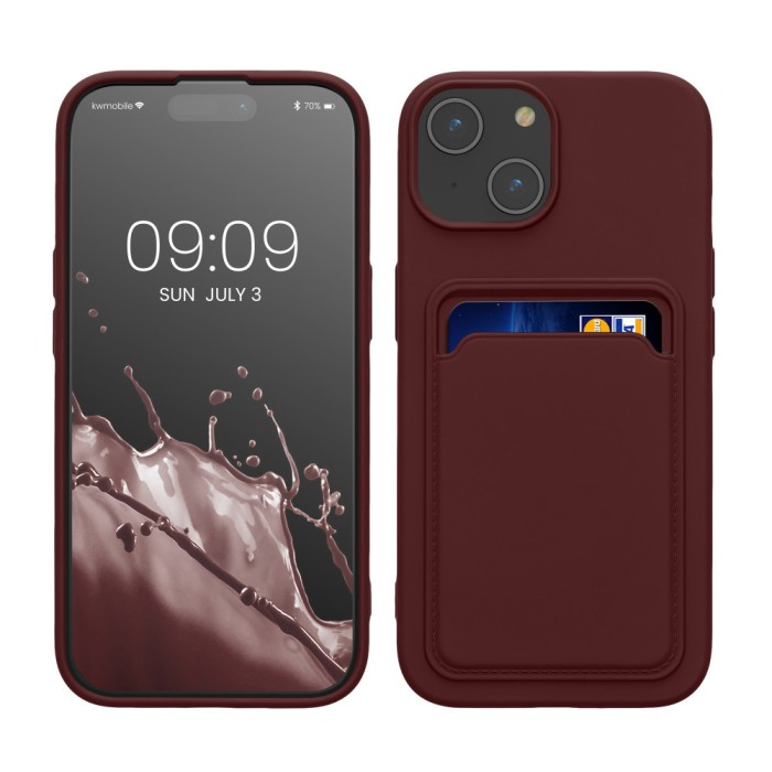 Husa Kwmobile pentru Apple iPhone 15, Rosu inchis, Silicon, KWM000020EM006C