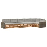 vidaXL Set de canapele de exterior 6 pcs Natural și gri deschis 3383429