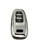 Husa Cheie Smartkey Audi 3 Butoane GRI Carbon TPU+PC Audi A6 A7 A8 4G