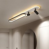 Lustra LED liniara cu spot/proiector reglabil FISSO Camilla 49W, lumina calda/neutra/rece, negru/alb