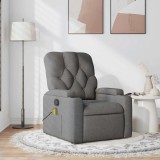 VidaXL Fotoliu de masaj rabatabil, gri &icirc;nchis, material textil