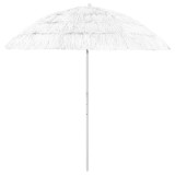 Umbrela de soare de plaja Hawaii, alb, 240 cm