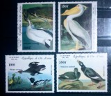 Coasta de fildes 1985 pelicani,cocori,rate,g&acirc;ște păsări fauna serie 4v neștampilată