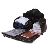 Geanta voiaj, fitness, BUSY LDY&amp;GTM&reg; Atlas, piele naturala, compartiment costum si incaltaminte, unisex, maro inchis
