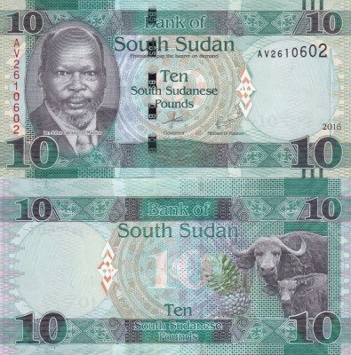 Sudan Sudanul de Sud 10 Pounds 2016 UNC foto