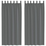 Cumpara ieftin Perdele voal cu bucle 2 buc Gri inchis 140x245 cm