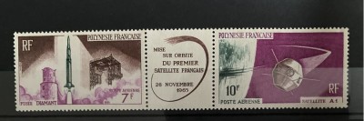PC215 - Polinezia Franceza 1966 Cosmos/ Primul satelit francez, serie MNH, 2v foto