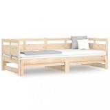 Cumpara ieftin Pat de zi extensibil, 2x(80x200) cm, lemn masiv de pin