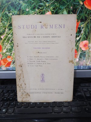 Studi Rumeni, vol. II, Ortiz, Marcu, Tagliavini, Vulpe, Roma, decembrie 1927 190 foto