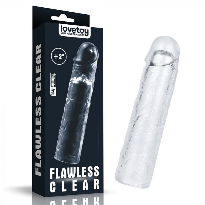 Flawless Clear Penis Sleeve - Manson Prelungitor Penis, 19 cm