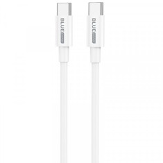 Cablu Date si Incarcare USB-C - USB-C BLUE Power BBX44, 100W, 1m, Alb