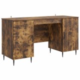 vidaXL Birou cu raft Stejar fumuriu 142,5 x 50 x 75 cm Lemn prelucrat 3414608