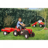Cumpara ieftin Tractor cu pedale și remorca, Roșu, 52x144x45 cm, 3-5 ani, Băieți