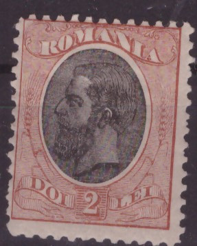 RO-0024=ROMANIA 1903=Lp 54s-Spic de grau,val de 2 lei brun/negru nestampilat foto
