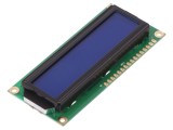 Afișaj LCD alfanumeric STN 16x2 albastru cu LED negativ
