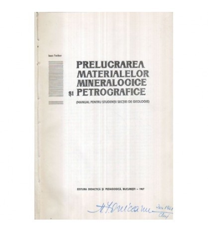 Ioan Treiber - Prelucrarea materialelor mineralogice si petrografice