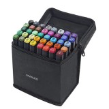 Set 40 markere cu doua capete, Multicolor, Geanta Inclusa