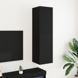 vidaXL Mobilă TV &icirc;n Stejar Negru, dimensiuni 30.5 x 30 x 110 cm, făcută din lemn prelucrat